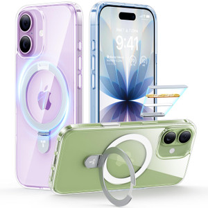 TORRAS Ostand for iPhone 17 Case Clear, Fit for MagSafe, 4X Military Drop Protection, Camera Control, Slim Magnetic Phone Case for iPhone 17 with Sta