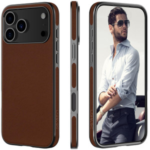 LOHASIC for iPhone 17 Pro Max Case Leather, Slim Luxury Designer Aesthetic Cover for iPhone 17 Pro Max, Soft Vegan Business iPhone 17 Pro Max Leather