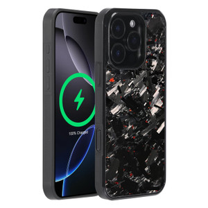 molzar Grip Series for iPhone 16 Pro Case with Real Forged Carbon Fiber, Grippy Edges Design, Built-in Magnets, Compatible with MagSafe Chargers and