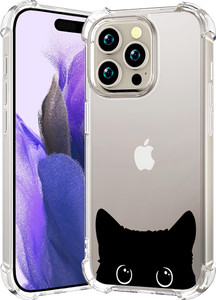 CCFUNCASE Compatible with iPhone 16 Pro Case Clear Cute for Women - Rugged Phone Cases Funda Protector Cover Skin (Black Cat Ears Animal)