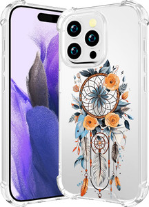 CCFUNCASE Compatible with iPhone 16 Pro Max Case Clear Cute for Women - Rugged Phone Cases Funda Protector Cover Skin (Blue Dreamcatcher Flowers)