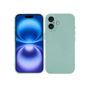 LOOKSEVEN for iPhone 16 Case, Green Silicone TPU Rubber Back Cover Case Compatible for iPhone 16 (6.1 inch)