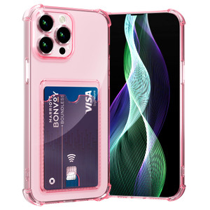 AKABEILA Case for iPhone 16 Plus Protective Case with Card Slot Transparent Silicone TPU Mobile Phone Case Thin Soft Shockproof Flexible Mobile Phone