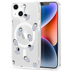 MAYCARI for iPhone 14 Pro Max Case Compatible with MagSafe, Magnetic Cute Cartoon Penguin Design Clear Phone Cover for Girls Women Soft TPU Hard Back