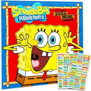 SpongeBob Squarepants Calendar 2026 - Deluxe 2026 SpongeBob Wall Calendar Bundle with Over 100 Calendar Stickers (Bikini Bottom Gifts, Office Supplie