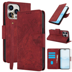 Asuwish Phone Case Compatible with iPhone 16 Pro Max 6.9 inch Wallet Cover Tempered Glass Screen Protector Flip Wrist Strap Credit Card Holder Slot S