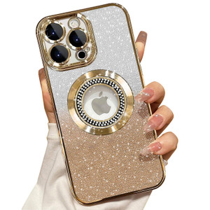 Misscase for iPhone 16 Pro Magnetic Glitter Case Compatible with MagSafe,Full Protection Slim Shockproof Anti-Scratch Case with Camera Lens Protector