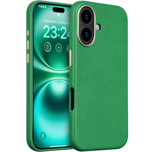 LOHASIC Leather Case for iPhone 16 Compatible with MagSafe, Classic Elegant Vegan PU Slim Fit Light Luxury Shockproof Protective Cover Men Women Phon