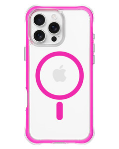 ORNARTO Air Case for iPhone 16 Pro Max Clear, Compatible with MagSafe, Military-Grade Drop Protection Cover with Built-in Air-Hot Pink