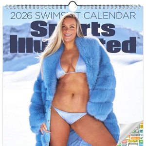 Sports Illustrated Calendar 2026 - Deluxe 2026 15" Spiral-Bound Beach Girl Model Wall Calendar Bundle with 100+ Reminder Stickers | Pinup Gifts, Offi