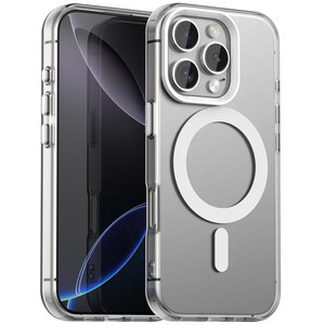 Monwutong Candy Series Slim Case Compatible with MagSafe Magnetic Case for iPhone 16 Pro,Camera and Screen Protection Cover for iPhone 16 Pro,TG Whit