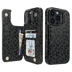 Obbii Compatible with iPhone 16 Pro Wallet Case with Card Holder, Back Flip Folio PU Leather Kickstand Card Slots Case for Women Girls, Double Magnet