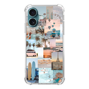 Mofreore Summer Aesthetic Case Compatible with iPhone 16, Summer Surf Hot Ballon Turtle Palm Tree Case for iPhone 16, Cool TPU Bumper Phone Cover Cas