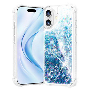 Noyabox for iPhone 16 Plus Case Glitter, Bling Sparkly Liquid Sand Shockproof Bumper Clear Shiny Dynamic with Air Cushions Cover for Women and Girls,