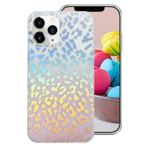 Omorro Compatible with iPhone 16 Pro Max Leopard Case for Women, Luxury Glitter Leopard Cheetah Print Designed Colorful Laser Iridescent Case Hard PC