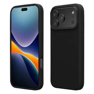 kwmobile Case Compatible with Apple iPhone 17 Pro Max Case - TPU Silicone Phone Cover with Soft Finish - Black