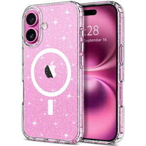Hython for iPhone 16 Case Glitter, Clear Glitter Sparkly Shiny Bling Sparkle Cute Cover, Anti-Scratch Soft TPU Thin Slim Fit Shockproof Protective Ph