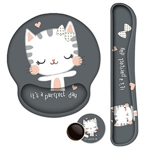 iVeze Keyboard Wrist Rest Pad and Mouse pad with Wrist Rest Support Set, Non Slip Rubber Base Wrist Support Mousepad with Ergonomic Comfy Gel Memory