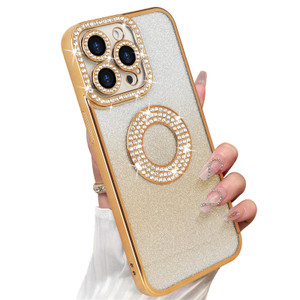 Losin for iPhone 16 Pro Bling Case Women Girls Luxury Gradient Glitter Diamond Case Sparkle Rhinestone Camera Lens Protection Soft Silicone Shockproo