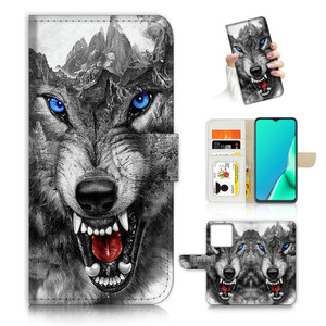 for iPhone 16 Pro, Designed Flip Wallet Phone Case Cover, A24347 Horror Wolf
