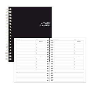 Blueline 2022, Blueline Undated Task Planner, Duvet Laminated Cover, Black, 9.25" x 7.25", 270 Pages (B310.81)