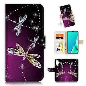 for iPhone 16, Designed Flip Wallet Phone Case Cover, A23011 Purple Dragonfly 23011