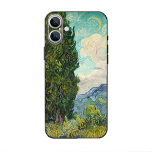 Compatible with iPhone 16 Plus Case, Impressionist Art Vintage Tree Van Gogh Cypresses Phone Case, Soft TPU Bumper Case Cover