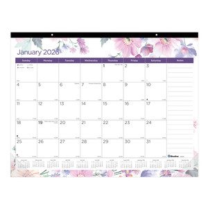 Blueline® 2026 Colorful Monthly Desk Pad Calendar, 12 Months, January to December, 22" x 17", Passion (C194113-26)