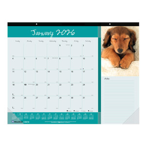Blueline® 2026 Monthly Desk Pad Calendar, 12 Months, January to December, 22" x 17", Man's Best Friend (C194116-26)