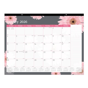 Blueline® 2026 Pink Monthly Desk Pad Calendar, 12 Months, January to December, 22" x 17", Pink Daisy (C193105-26)