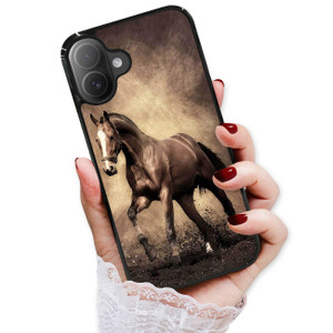 AjourTek for iPhone 16 Plus, Durable Protective Soft Back Case Phone Cover, HOT12140 Brown Horse
