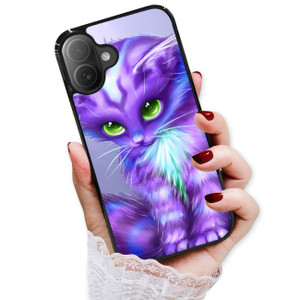 AjourTek for iPhone 16 Plus, Durable Protective Soft Back Case Phone Cover, HOT12262 Cartoon Kitten Cat 12262