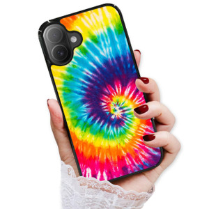 for iPhone 16 Plus, Durable Protective Soft Back Case Phone Cover, HOT12658 Tie Dye