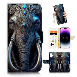for iPhone 16 Plus, Designed Flip Wallet Phone Case Cover, A26794 Tribal Elephant