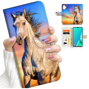AJOURTEK for iPhone 16 Plus, Designed Flip Wallet Phone Case Cover, A24615 White Horse 24615