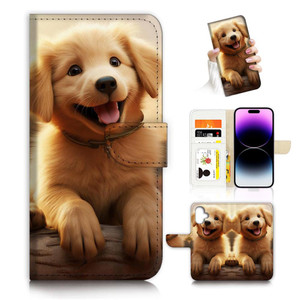 for iPhone 16 Plus, Designed Flip Wallet Phone Case Cover, A26804 Golden Retrieve Puppy Dog 26804