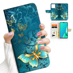 for iPhone 16 Pro Max, Designed Flip Wallet Phone Case Cover, A24049 Blue Butterfly