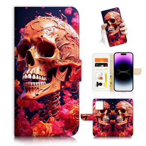 for iPhone 16 Pro Max, Designed Flip Wallet Phone Case Cover, A26833 Horror Blood Skull 26833
