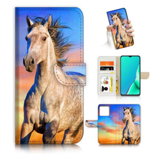 for iPhone 16 Pro, Designed Flip Wallet Phone Case Cover, A24615 White Horse 24615