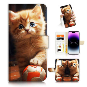 for iPhone 16 Pro, Designed Flip Wallet Phone Case Cover, A26867 Cute Ginger Ket 26867