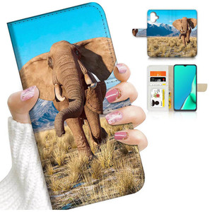 AJOURTEK for iPhone 16, Designed Flip Wallet Phone Case Cover, A24619 Blue Sky Elephant 24619