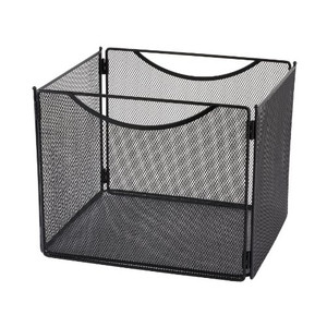 Safco Onyx Mesh Letter-Size File Cube 2170BL Black, Black Powder Coat Finish, Durable Steel Mesh Construction