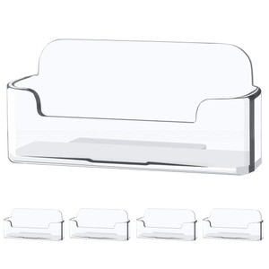 ZIPCCI 4 Pack Acrylic Business Card Stand - Clear, Fits 30-50 Cards