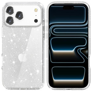 TENOC Phone Case Compatible with iPhone 17 Pro Max, Glitter Case Clear Sparkling Protective Bumper Cute Cover for Girls Women