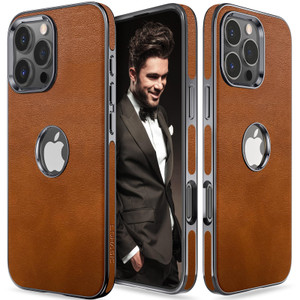 LOHASIC for iPhone16 Pro Max Leather Case, Slim Business Logo Visible Classic Design Soft Grip Protective Back Cover for iPhone 16 ProMax 6.9 Inch 20