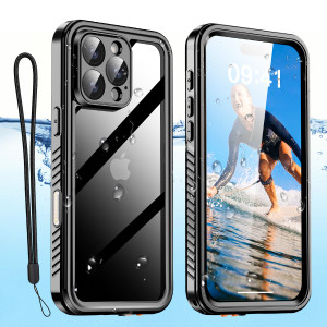 AICase Compatible with iPhone 16 Pro Max Case Waterproof, Clear Water Proof Built-in Screen Protector Shockproof Dustproof Snowproof Full Body Rugged