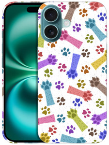 SuzaCase Back Case for iPhone 16 Plus, iPhone 16 Plus Case with Stylish Cat Paw Multicolor Pattern Design Printed Cute, Sleek Durable Hardshell Prote