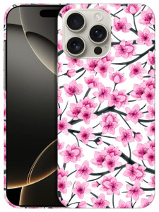 SuzaCase Back Case for iPhone 16 Pro, iPhone 16 Pro Case with Stylish Cherry Blossoms Watercolored Design Printed Cute, Sleek Durable Hardshell Prote