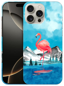 SuzaCase Back Case for iPhone 16 Pro, iPhone 16 Pro Case with Stylish Flamingo Watercolored Design Printed Cute, Sleek Durable Hardshell Protective D