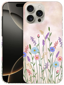 SuzaCase Back Case for iPhone 16 Pro, iPhone 16 Pro Case with Stylish Floral Watercolored Design Printed Cute, Sleek Durable Hardshell Protective Des